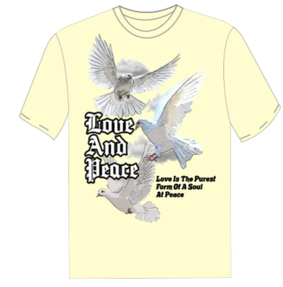 Love & Peace Cream Oversized T-Shirt
